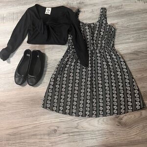 Lily Bleu Black and White Floral Dress with Bolero